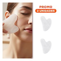 Pack2 Coleccion Gua Sha de Cuarzo para Rostro Blanco